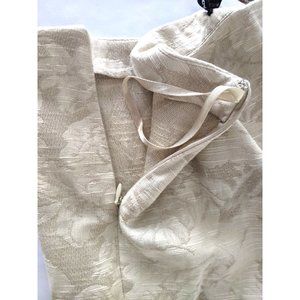 NWT Company Ellen Tracy Ankle Pants Floral Cotton Light Brocade Tapered Size 14
